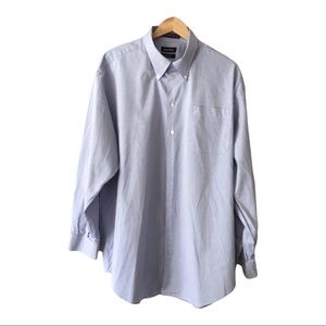 Nautica Men’s 80’s 2-ply 100% Cotton Dress Shirt, Size 18, Sleeve 34/35, Blue